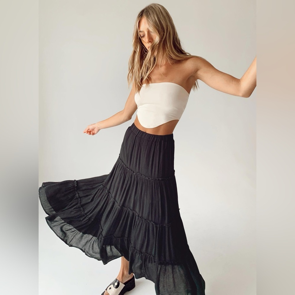 Princess Polly Miriah Maxi Skirt in Black Size 0